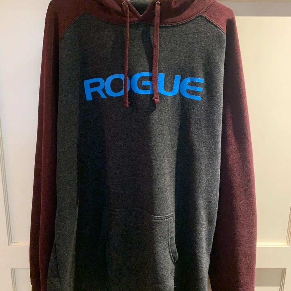 * SOLD* Rogue Men's Charcoal and Maroon Hoodie